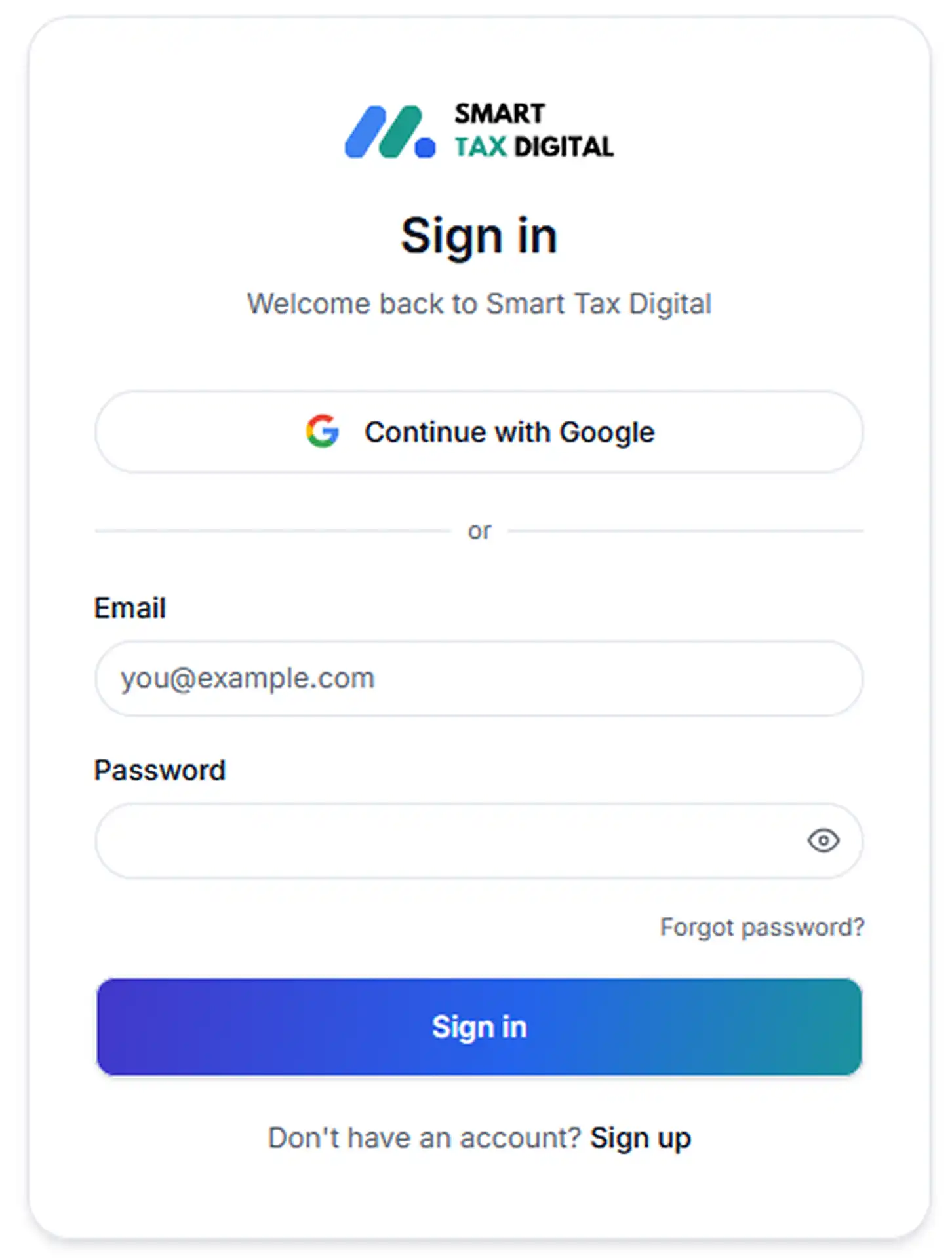 Smart Tax Digital Sign in